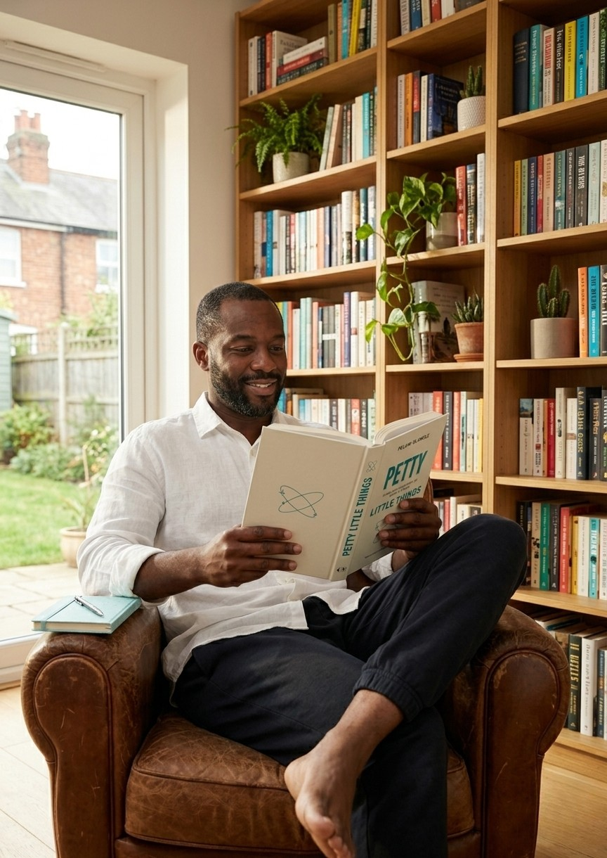 Man reading Petty Little Things